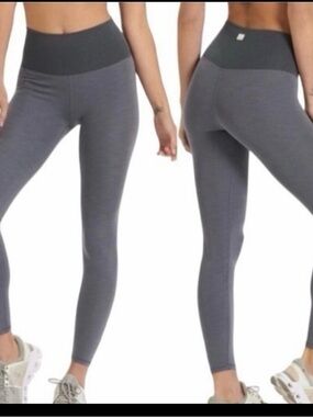 Vuori Two-Tone Charcoal Grey High-Waist Leggings